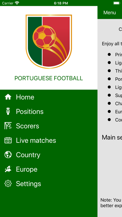 Screenshot 1 of Portuguese Soccer live App