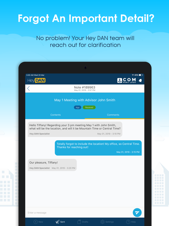 Hey DAN (formerly Dial-A-Note) iPad screenshot 5 - Productivity app