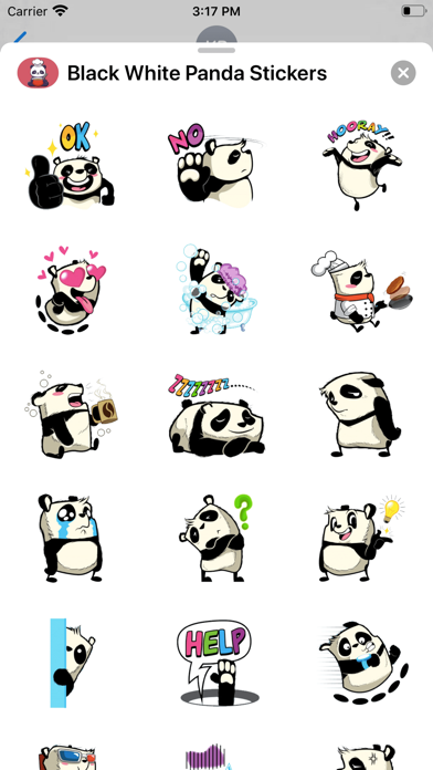 Screenshot #2 pour Black White Panda Stickers