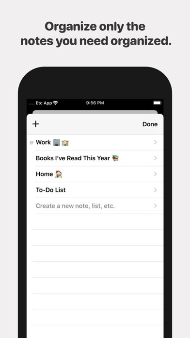 Etc App Notes iPhone screenshot 5 - Productivity app