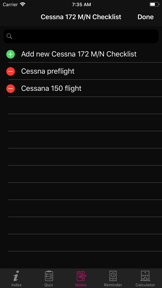 Cessna 172 M/N Checklist screenshot