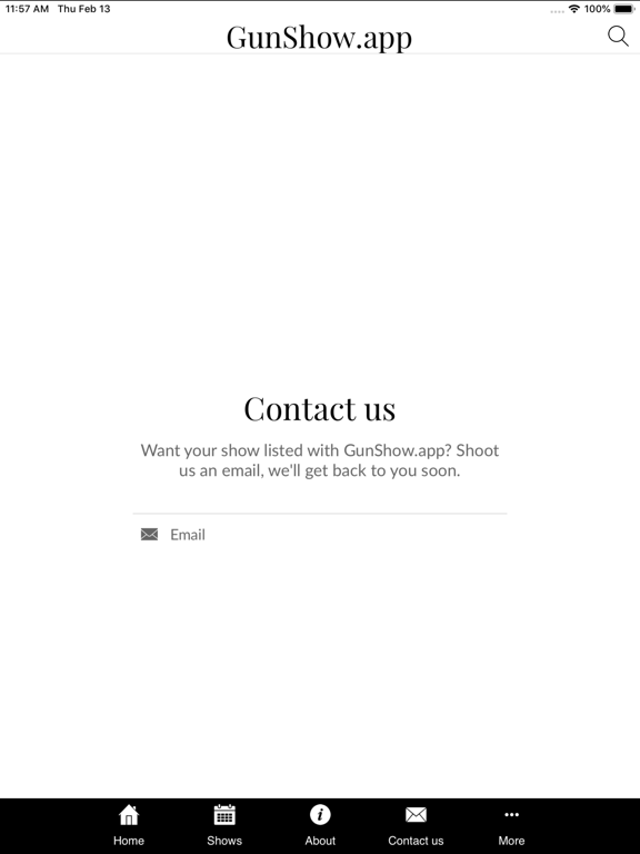 GunShow.App iPad screenshot 4 - Entertainment app