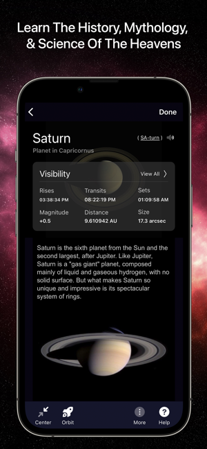 Captura de tela do SkySafari 7 Pro