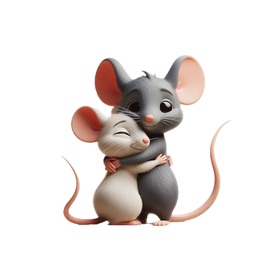 Mouse Hug Stickers
