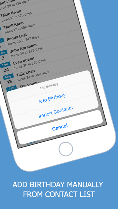 Birthday Reminder & Events iPhone screenshot