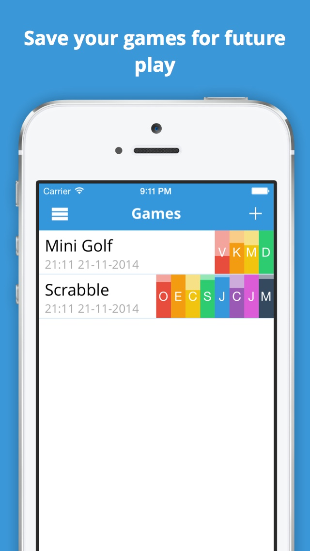 iSaveScore - Save your games scores for future play