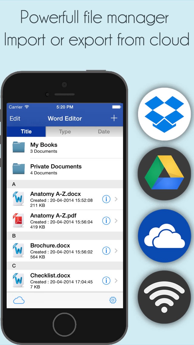 iWord Processor iPhone screenshot 5 - Utilities app