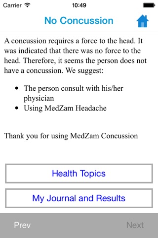 MedZam Concussion Assessment Exam Test Tool to Check for Sport or Head Injury, Free screenshot 4