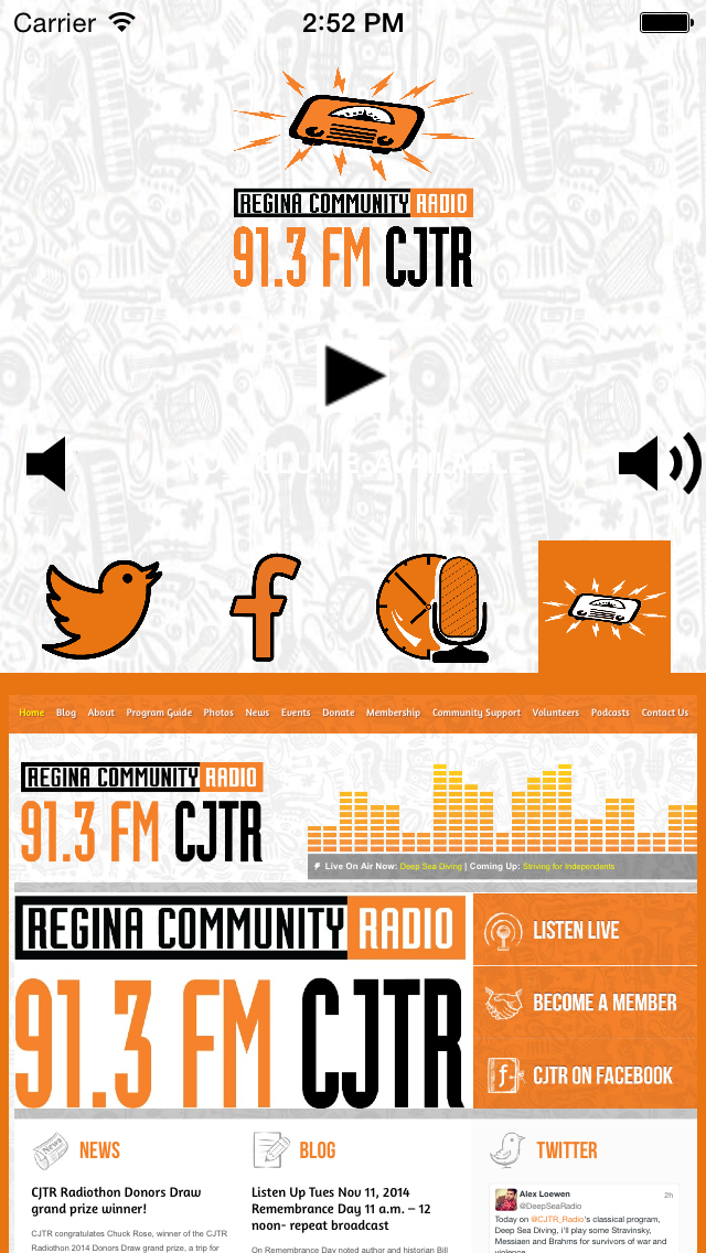 Screenshot #2 pour 91.3 FM CJTR Regina Community Radio App