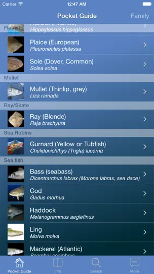 Screenshot von Pocket Guide UK Sea Fishing Lite auf dem iPhone 1