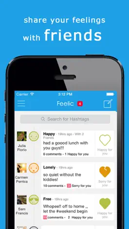 Game screenshot Feelic - Mood Tracker, Share, Text & Chat with Friends apk