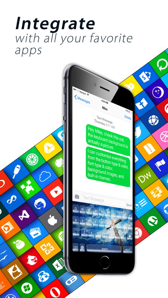 #1. Bible Keyboard Background Inspirational Color Themes for iPhone, iPad, iPod (iOS) بواسطة: IntegrityBit.com