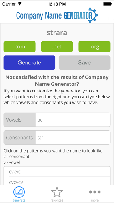 Screenshot #1 pour Company Name Generator