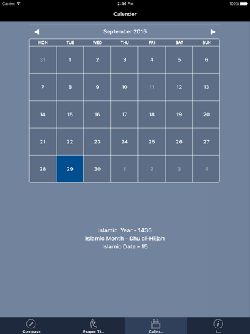 Qibla Compass : Prayer Times, Islamic Calendar, Azan iPad screenshot 5 - Lifestyle app