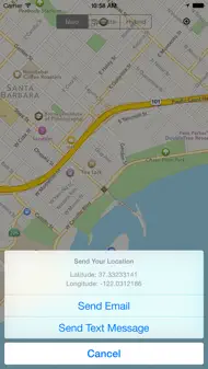 Right Here - Send Location via email or SMS iphone bilder 1