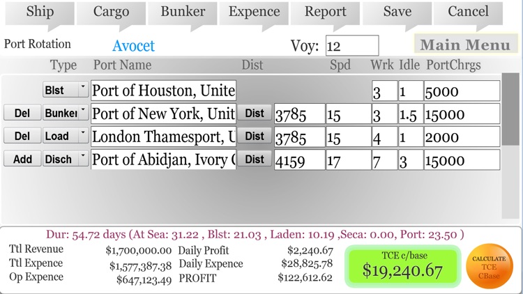Voyage Estimation and Calculation screenshot-3