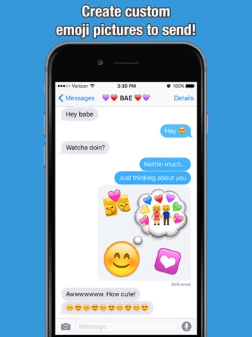 Screenshot #2 for Super Sized Emoji - Big Emoticon Stickers for Messaging and Texting