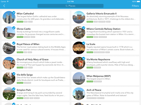 Screenshot #6 pour Milan - Planificateur de voyages par Tripomatic, guide de voyage et carte hors ligne