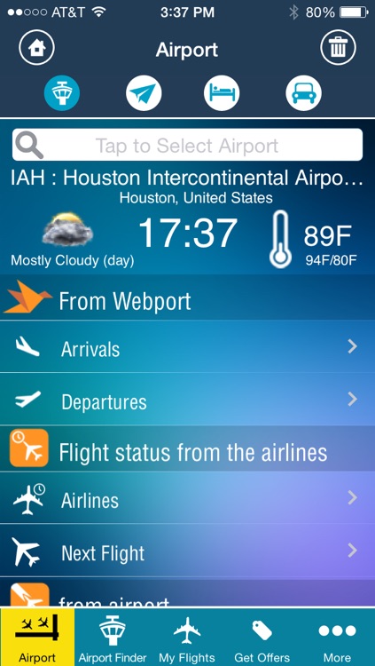 Houston Intercontinental Airport Flight Tracker HOU