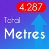 TotalMetres - The home screen counter showing metres walked & run