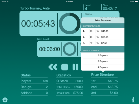 Screenshot #4 pour Poker Blind Timer HD