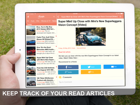 Screenshot #6 pour Newsrific: Un gratuit RSS Nouvelles Digest RSS Reader App avec Yahoo Articles