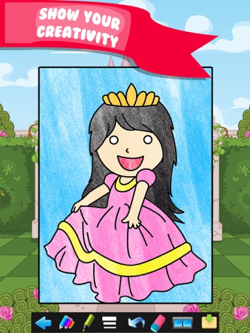 Screenshot #5 pour Princess Coloring Book Drawing Doodle - Draw Game for Toddler Preschool Kids!