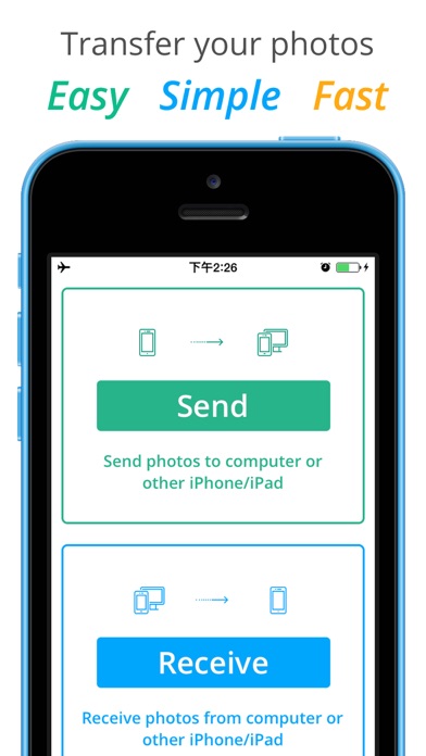 Screenshot #1 pour Photo Transfer - Upload and download photos and videos wireless via WiFi