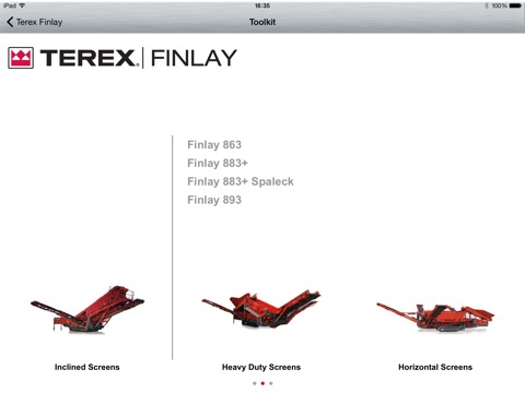 Terex Finlay Dealer Tool screenshot 2