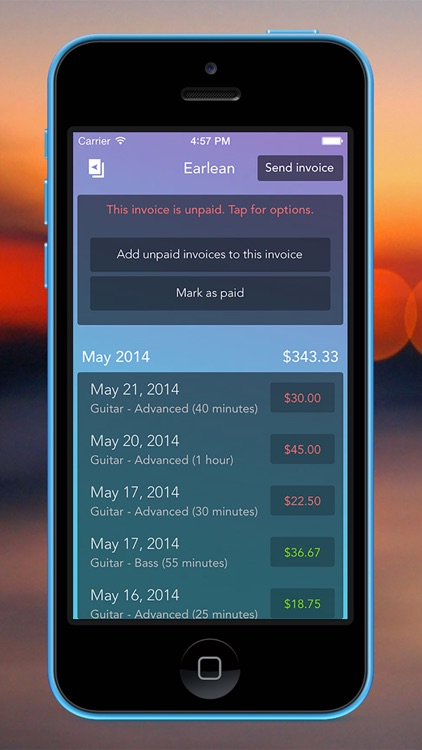 Lessons Invoicing