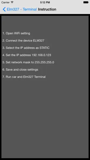 Capture d'écran de Elm327 WiFi Terminal OBD sur iPhone 2