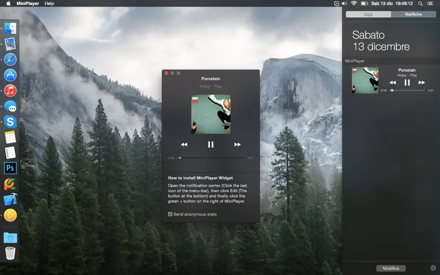 Скриншот MiniPlayer Widget на iPhone 1