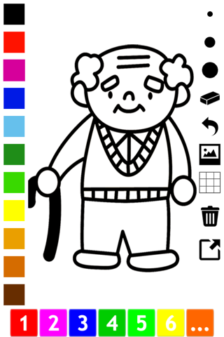 A Family Coloring Book for Children: Learn to Draw and Color Grand-parents and kids screenshot 4