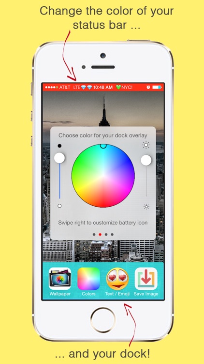 ChroMagic™ Home and Lock Screen Wallpapers with Emoticons and Colorful Top Bars for iPhone and iPad