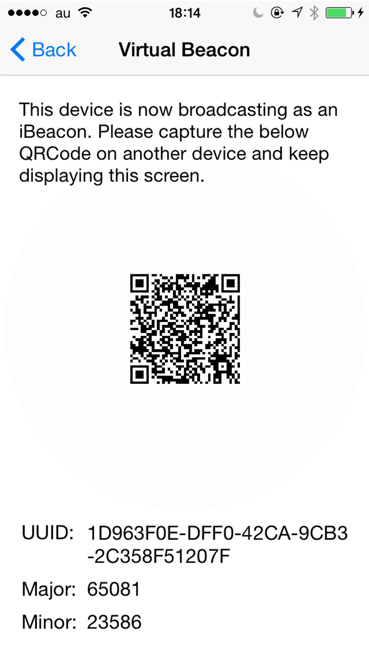 iBeacam - Using iBeacon as a remote shutter screenshot 3