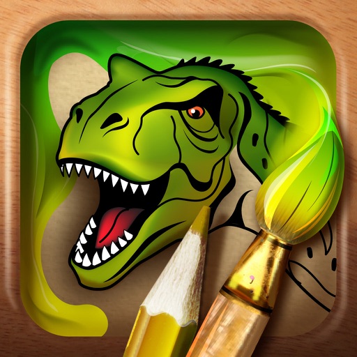 Coloring book. Dinosaurs icon