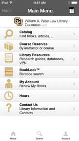 CU Boulder Wise Law Library screenshot