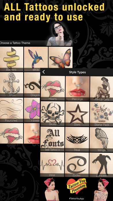 Tattoo You Premium - Use your camera to get a tattoo Screenshot