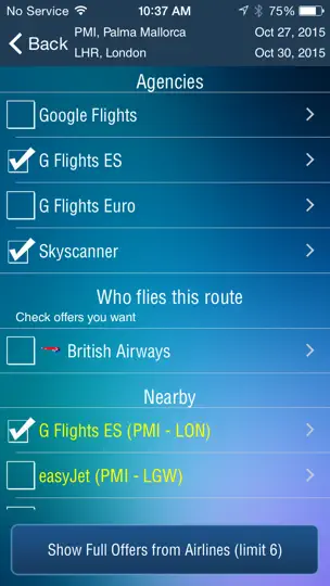 Captura de pantalla de Palma De Mallorca Airport Info en iPhone 4