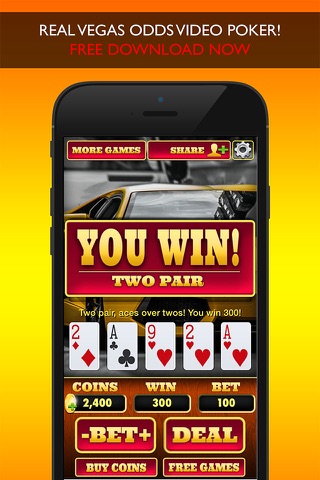 GOLDEN ACES ACES Video Poker - Play the Casino and Jacks Or Better Gambling Card Game for FREE ! screenshot 2