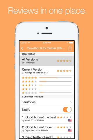 Reviews for iOS screenshot 3