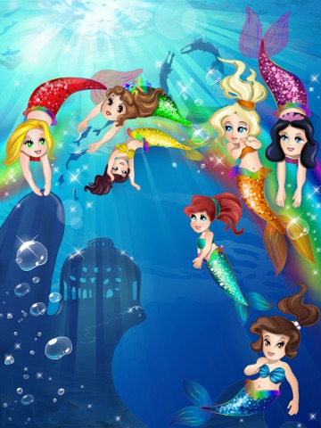 Mermaid Princess Coloring Pages for Girls and Games for Ltttle Kids iPad screenshot 3 - Games app
