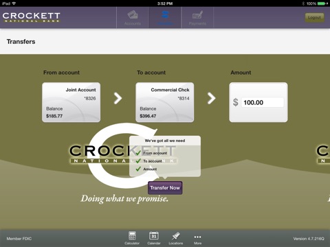 Crockett Mobile Money for iPad screenshot 4