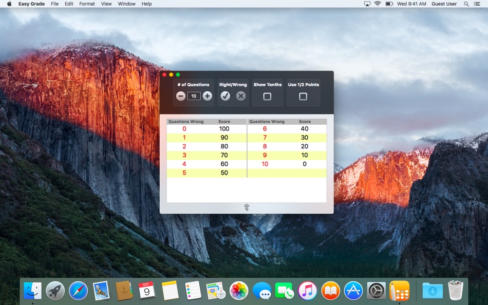 #3. Easy Grade for Mac OS X (macOS) Bởi: Objective Jellyfish, LLC