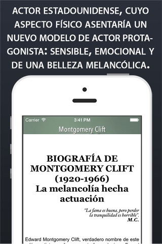 Biografía de Montgomery Clift screenshot 2