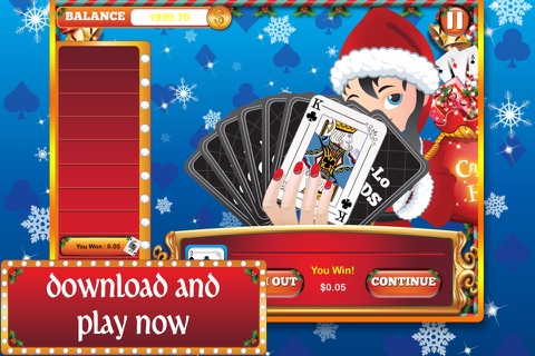 0X0X Christmas Hi Lo : Omaha Guess the Higher or Lower Card FREE Poker Game screenshot 2