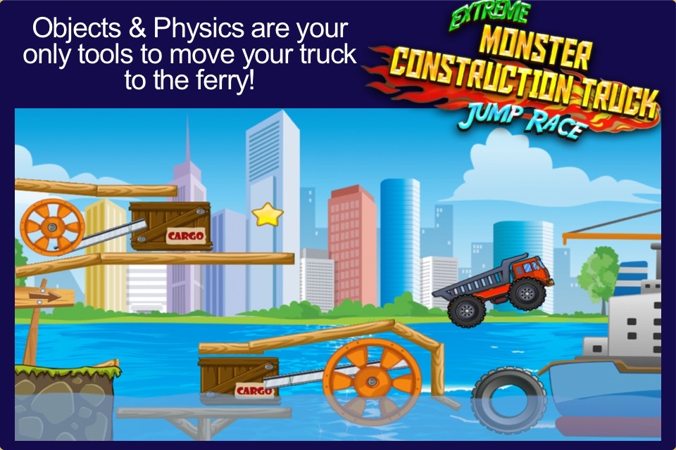 An Extreme Driving Monster Construction Truck Jump Race Simulator Game screenshot 2