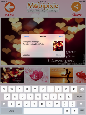 Free I Love You eCards iPad screenshot