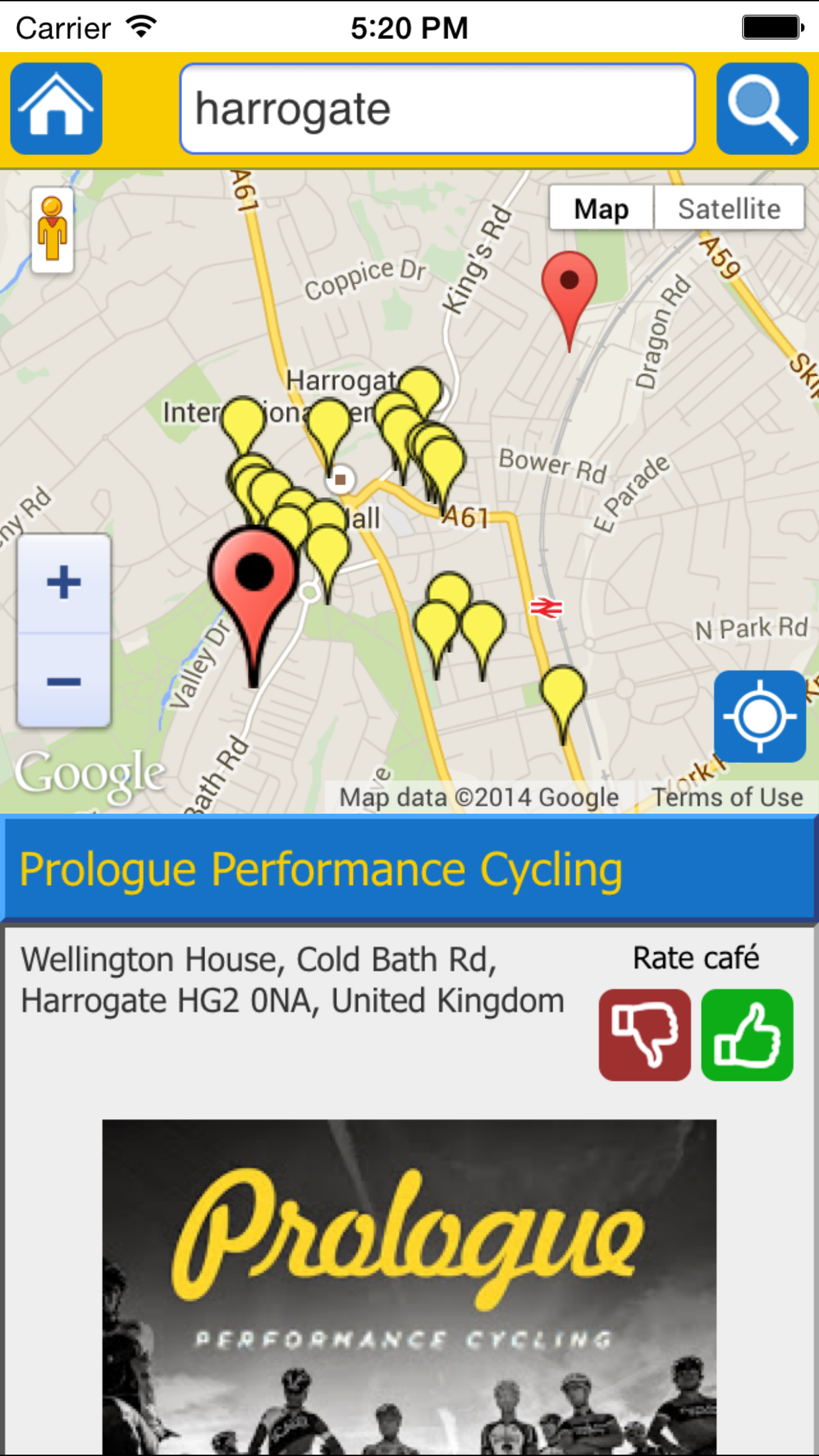 Cycling Cafe Finder
