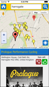 Cycling Cafe Finder screenshot